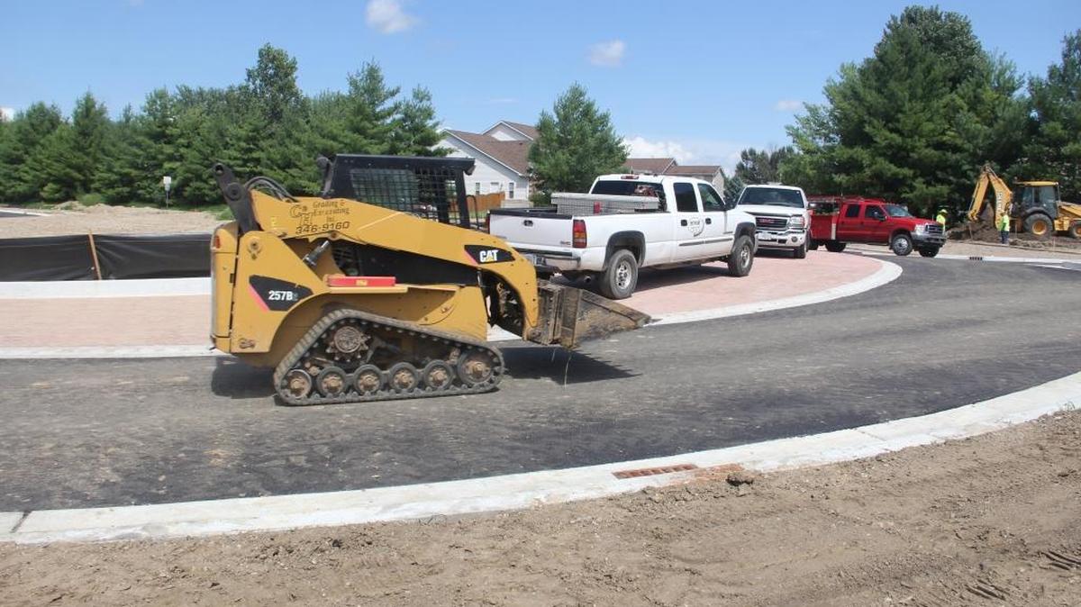 The newly constructed roundabout at Simmons Road near Milburn school campus will have temporary lane restrictions while workers complete the project.