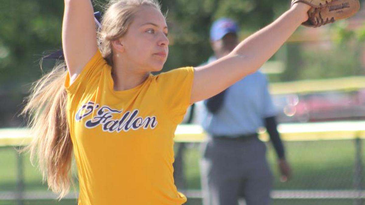 O’Fallon sophomore Katie Moore pitched her first high school no-hitter Thursday, helping lead the Panthers to a 12-0 over East St. Louis.