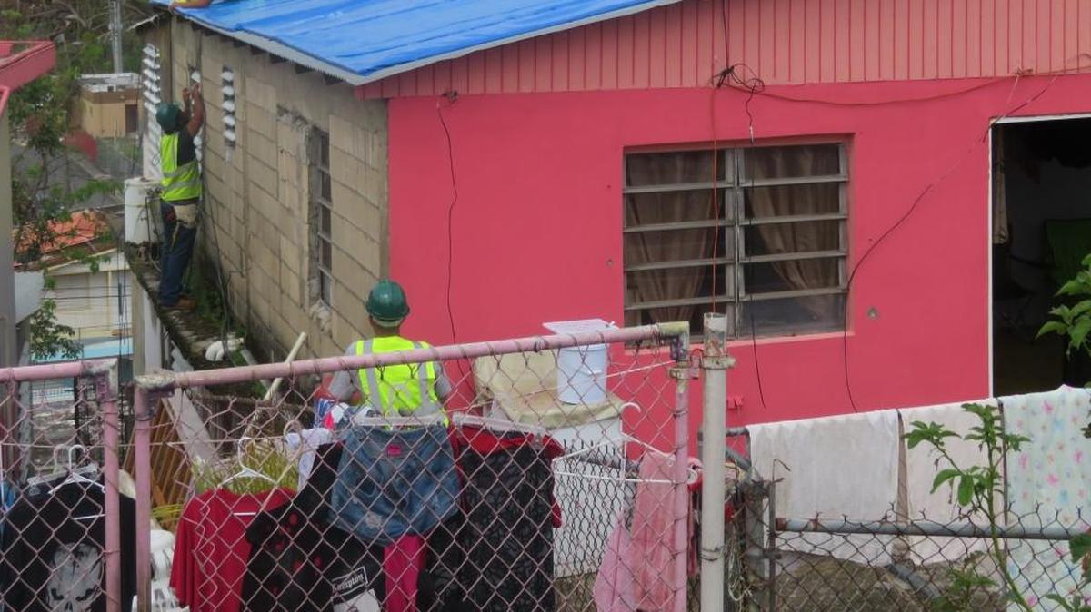 The first home in Barrio Berinquen, Caguas, Puerto Rico to receive a Blue Roof.