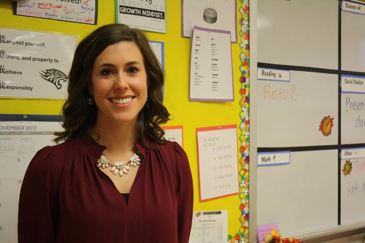 A 2017 Emerson Excellence in Teaching Award recipient, Emily Auffenberg of Swansea, teaches sixth grade at O’Fallon Central 104 School District’s Joseph Arthur Middle School.