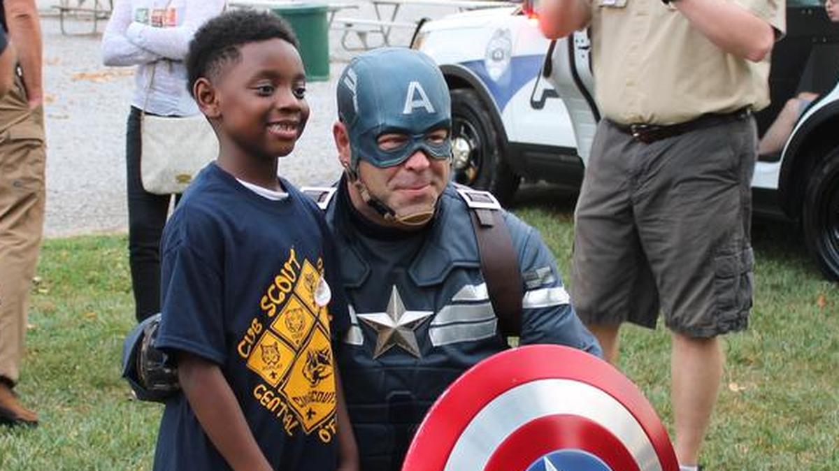 Police Officer Kurt Schmulbach from the Lebanon Police Deptment who is involved with the Metro-East Heroes Cops and Kids. The O’Fallon Police Department hosted the annual 2017 National Night Out community police relations event Tuesday, Oct. 3 at O’Fallon Community Park.