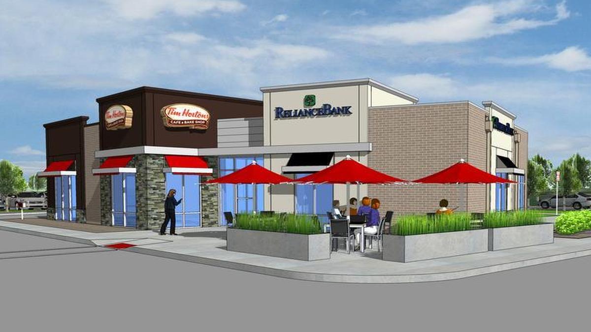 Tim Hortons and Reliance Bank will be housed in a joint facility at 450 Regency Park Drive in O’Fallon.