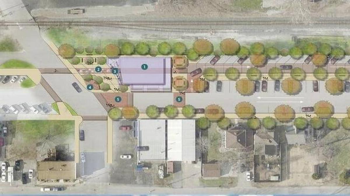 The original plan for the Downtown Plaza project.