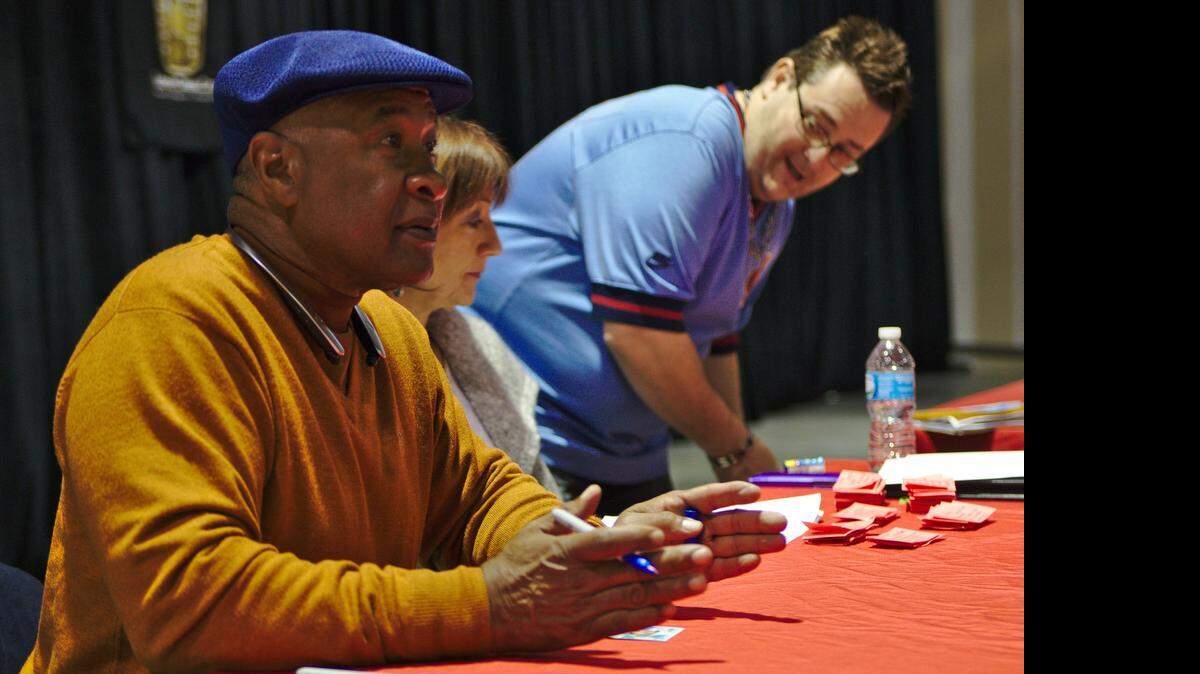 
The Wizard of Oz—AKA Ozzie Smith—was on hand for Collector’s Corner & AtommicSports‘ 3-day Superstar Signing Plus Card and Memorabilia Show, which took place March 27-29 at Gateway Classic Cards, 1237 Central Park Drive, O’Fallon. Besides The Wizard, among those on hand for signings were Willie McGee, Tommy Herr, Whitey Herzog, Vince Coleman, Orlando Sanchez, Orlando Pace, Jack Clark, Ken Reitz, Arthur Rhodes, Cal Ripken, Jr., and Arthur “Flash” Johnson.
