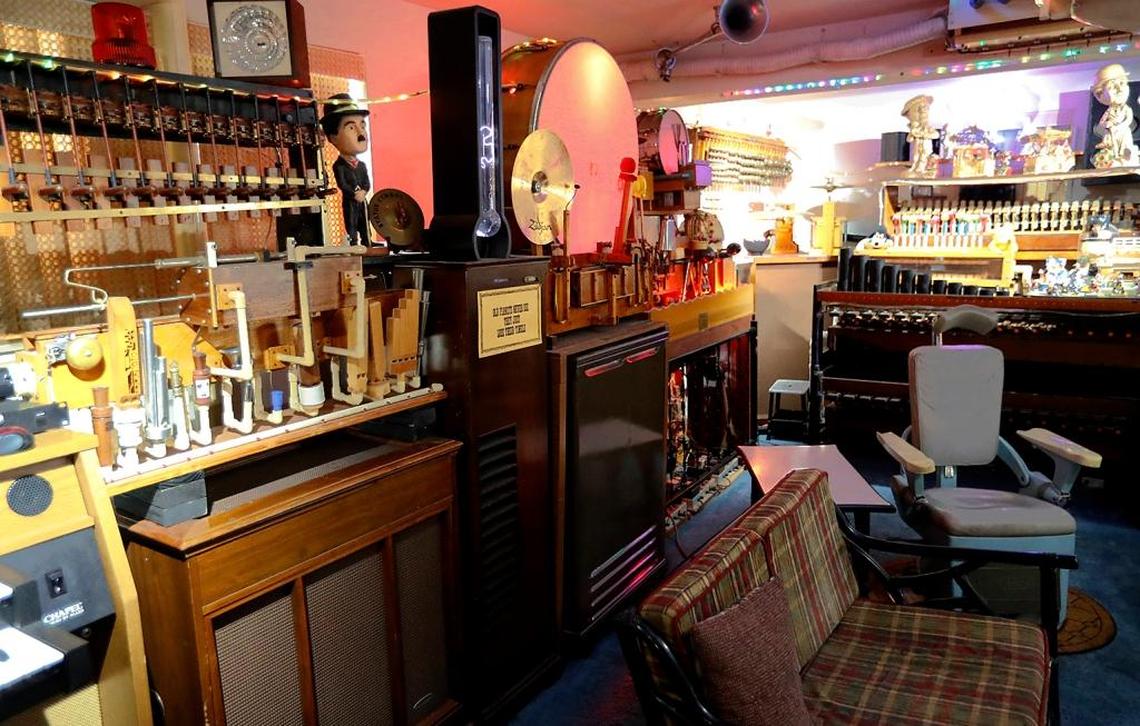 Some of the Jack Moelmann’s automated instruments at his O’Fallon home.