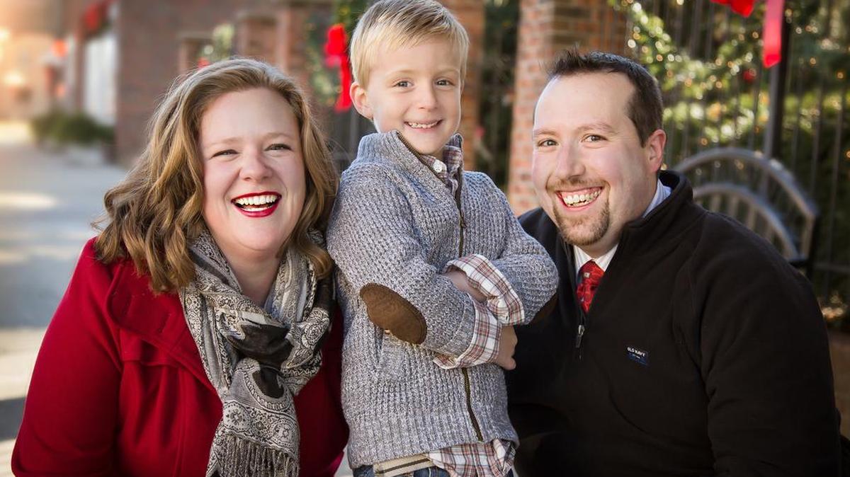 Jessica Lotz with her son, Ryan, and husband, Dr. Craig Lotz during the 2015 winter holiday season.