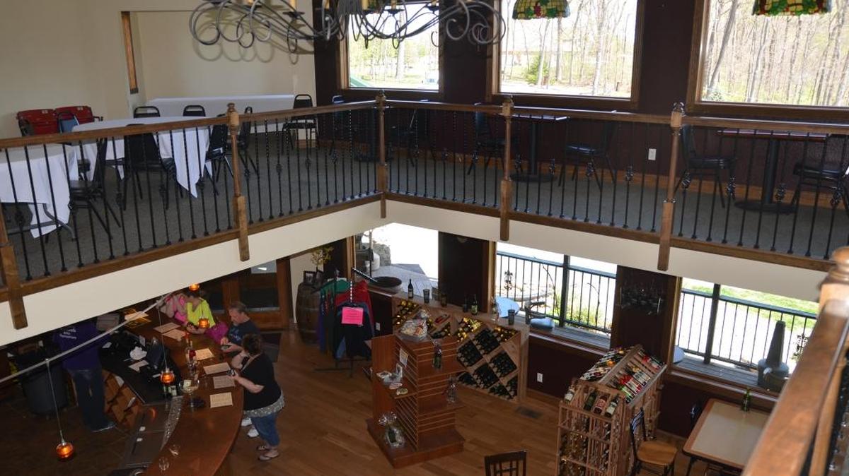 Another private area with large bay windows and tables with chairs for a more intimate and cozy wine tasting experience on the second floor of the Barrel Room. The Hidden Lake Winery is located at 105 Wellen Road just outside of Aviston, a small Clinton County rural town with a population hovering just above 2,000. It is not seen from the main road leading to town, so be sure to follow the signage leading to the delightful winery.