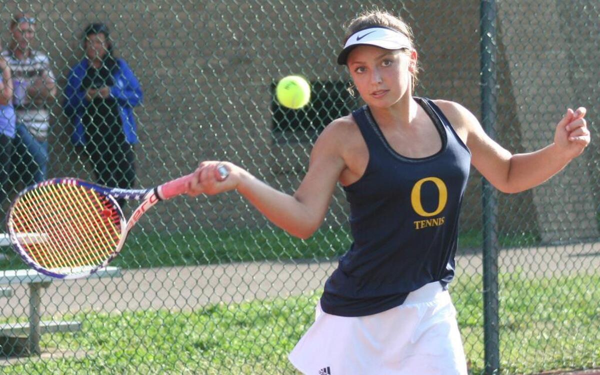 Miley Brunner won her No. 1 singles match on Sept. 13 at Collinsville High School against Jennaka Cain. Brunner also teamed up with Kate Macaluso to take the No. 1 doubles match against Cain and Amy Burgess.
