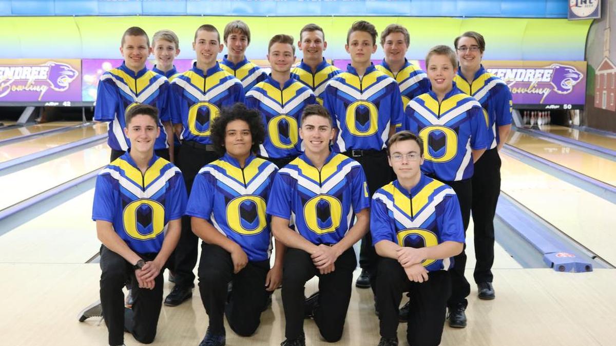 O’Fallon Township High School’s boys bowling team. Front row from left to right, Kolson Mendelsohn, Joshua Herra, Mark Hoerner and Larry Carter. Second row from left to right, Jordan Peacock, Ryan Komm, Matthew Doyle, Jonathon Brewer and Tyler Stewart. Third row from left to right, Aiden Toohey, Caleb Horton, Hayden Juenger, Elijah Rosenberg and Donald Richards.