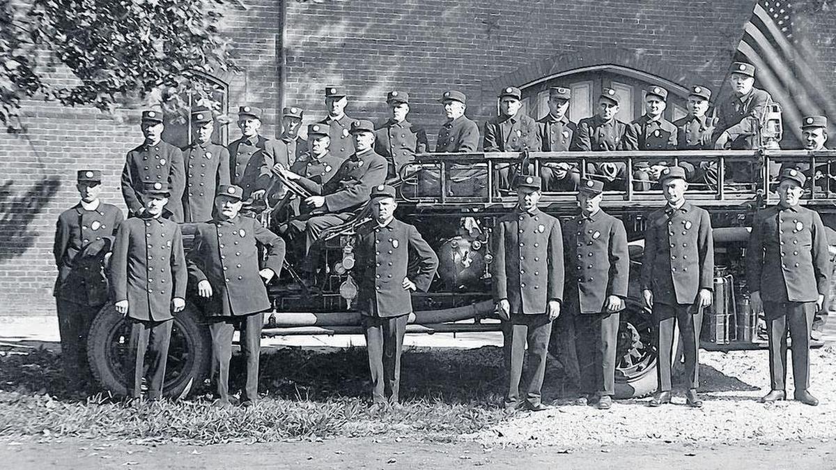 This photo of the O’Fallon Fire Department was taken circa 1920.