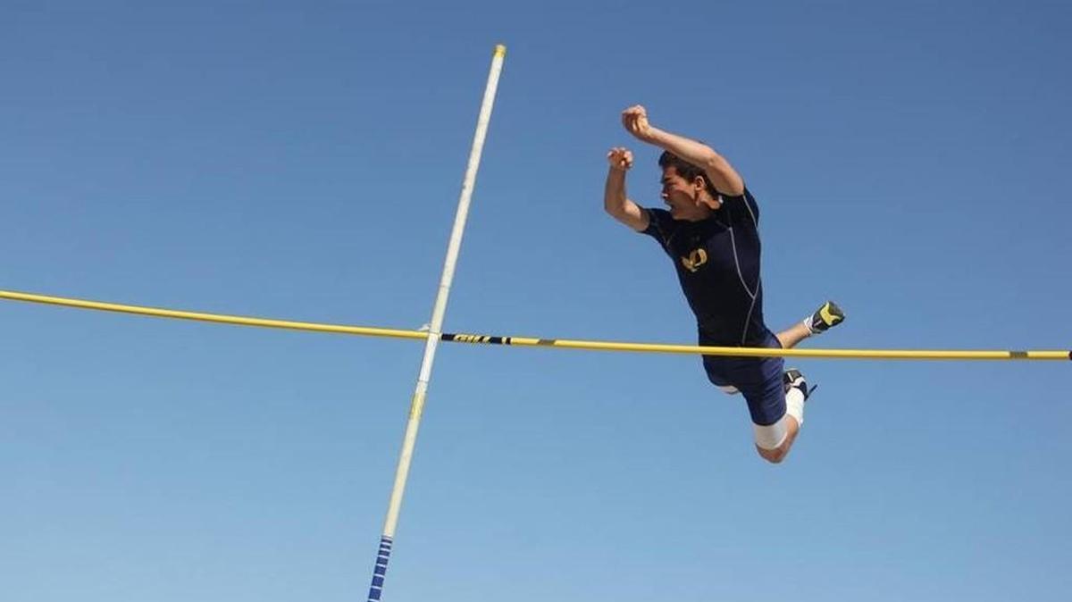 O’Fallon high jumper Jonathan Whitaker clears 12-feet at the St. Clair County relays, recently held at Belleville West High School.