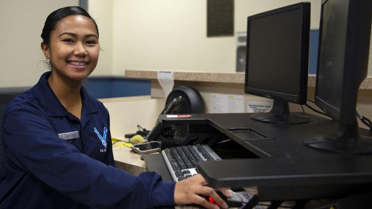 Airman 1st Class Allysa Diestro, 375th Force Support Squadron fitness specialist, is this week’s Showcase Airman. Photo by Airman 1st Class Isaiah Gonzalez