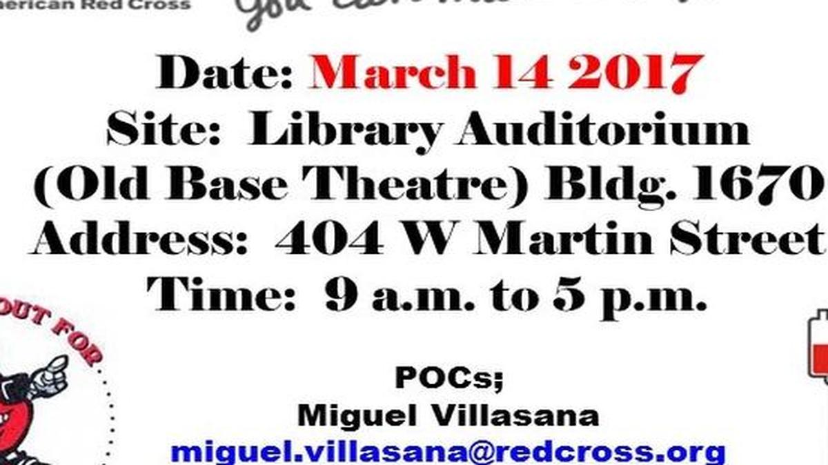 Scott Air Force Base is hosting a blood drive March 14.