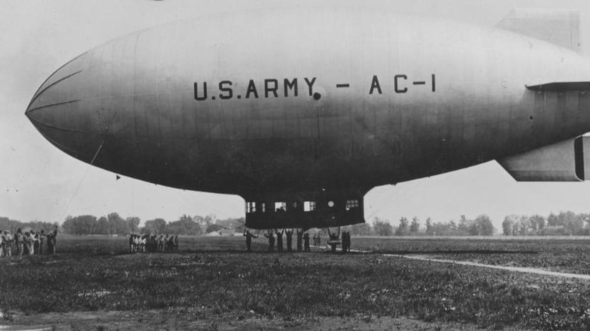 Pictured is the airship AC-1 at Scott Field circa 1923.