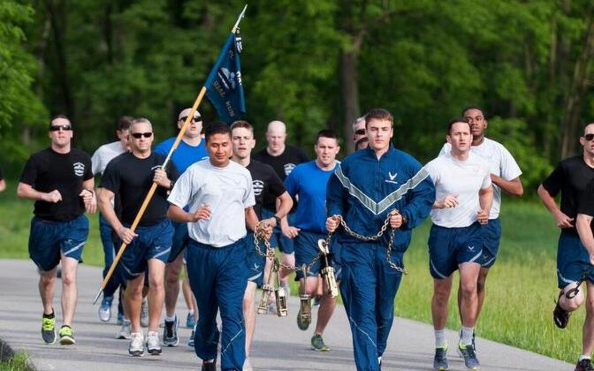 Air transportation specialists gathered for a memorial run May 22 at Scott Lake to honor “port dawgs” who passed in the line of duty.