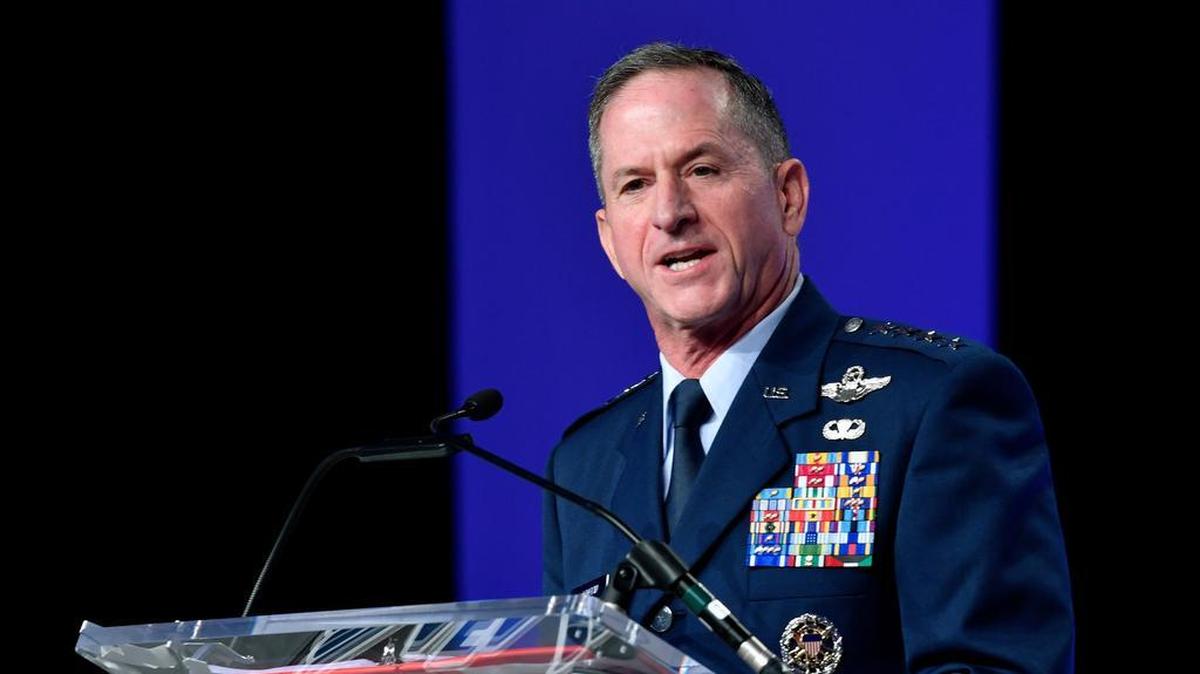 Gen. David L. Goldfein, Air Force Chief of Staff, delivers his Air Force Update speech during the Air Force Association Air, Space and Cyber Conference in National Harbor, Maryland. During his remarks, Goldfein highlighted his vision for the future of multi-domain command and control. Photo by Wayne Clark
