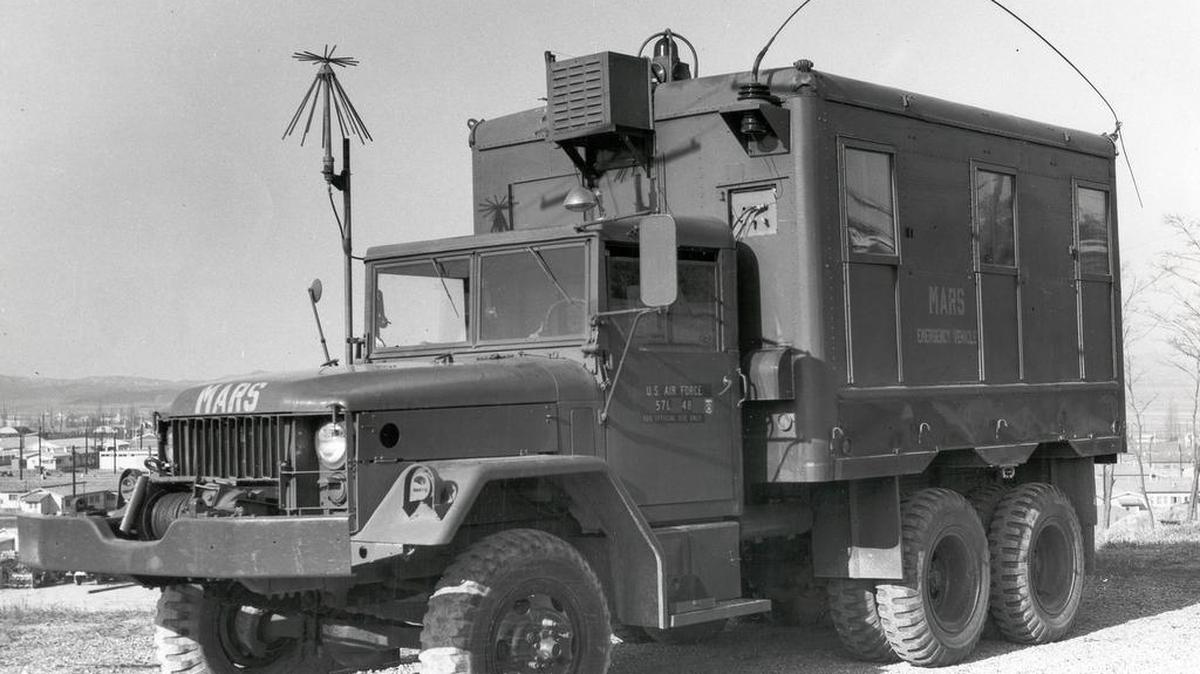 Pictured is a truck-mounted emergency Military Affiliate (Auxiliary) Radio System station. Photo courtesy of the AFNIC History Office