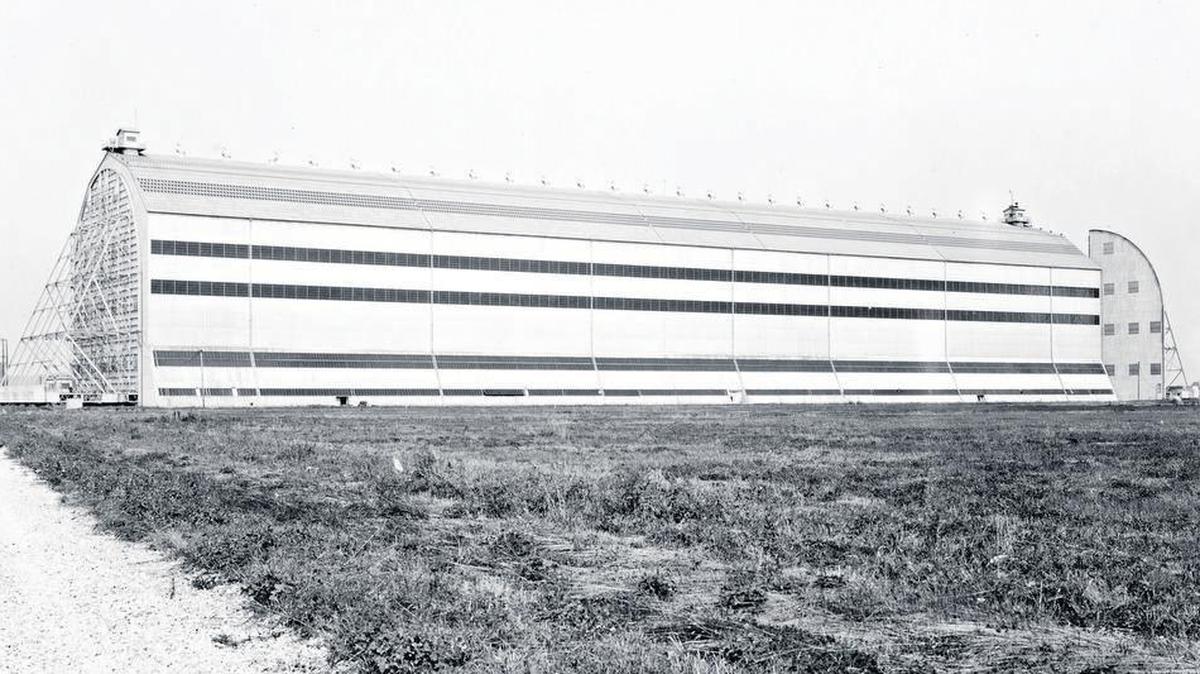 Pictured is the completed Scott Field Airship Hangar circa the 1920s.