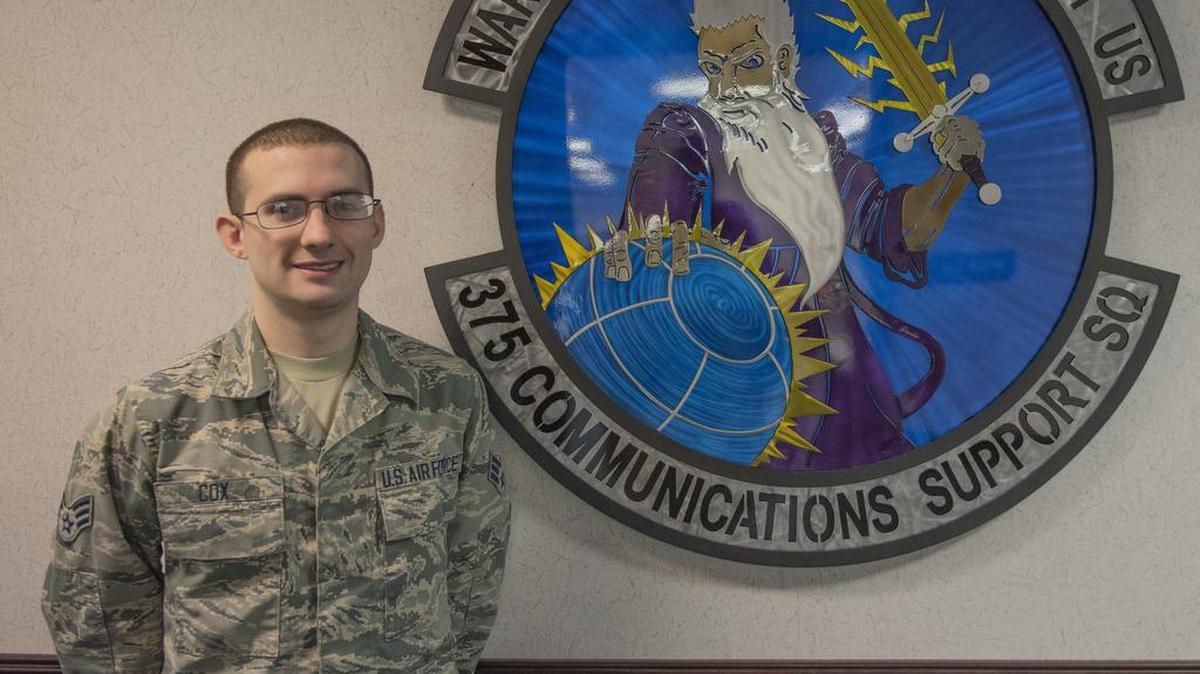 Senior Airman William Cox, 375th Communications Support Squadron MAJCOM server administrator in the Mobility Operations Application Based System work center, is this week’s Showcase Airman.