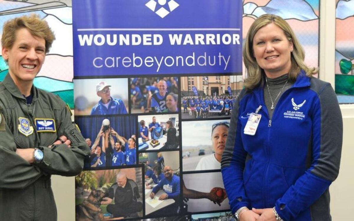 Jennifer Welch, an Air Force care coordinator for the Wounded Warrior Care Beyond Duty program, connected with Col. Laurel Burkel when she arrived to Scott Air Force Base last June. Burkel survived a helicopter crash and suffered from several injuries and found help through Welch.