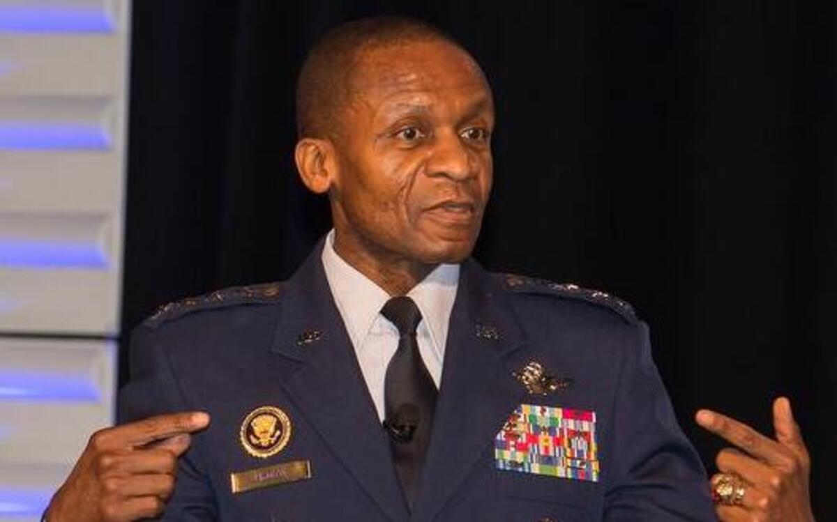 Gen. Darren McDew, U.S. Transportation Command commander, gives the keynote address during the National Defense Transportation Association Fall Meeting at St. Louis Union Station on Nov. 1. He was one of several who spoke about the importance of military transportation, cyber strategies, and partnerships between the DoD and private sector to achieve national objectives.