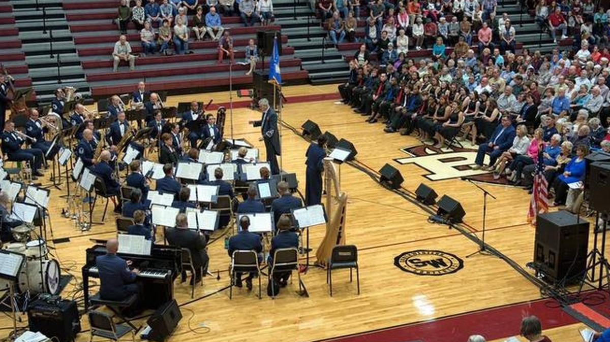 The U.S. Air Force Band performs at one of its many tour locations in the St. Louis area—Belleville West High School on Oct. 21.