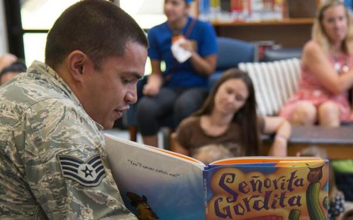 As part of Hispanic Heritage Month, the Hispanic Heritage committee hosted a book reading at the Scott library Sept. 20-21. Two HHM events are left, and both take place Oct. 15—lunch and piñatas at the Base Chapel from 2-4 p.m.; and Spanish/English Mass at the Base Chapel from 4:30-5:30 p.m.