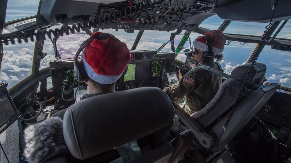1st Lt. Quinn Van Drew, C-130J Super Hercules first pilot, assigned to the 36th Airlift Squadron, pilots his aircraft during Operation Christmas Drop above the Pacific Ocean near Guam. Operation Christmas Drop enhances humanitarian assistance and disaster relief crisis response capabilities by allowing aircrews from the U.S. Air Force, Japanese Air Self-Defense Force (Koku Jieitai) and Royal Australian Air Force, to maintain and develop combat readiness through sustainable aircraft generation and training for humanitarian assistance and disaster relief.