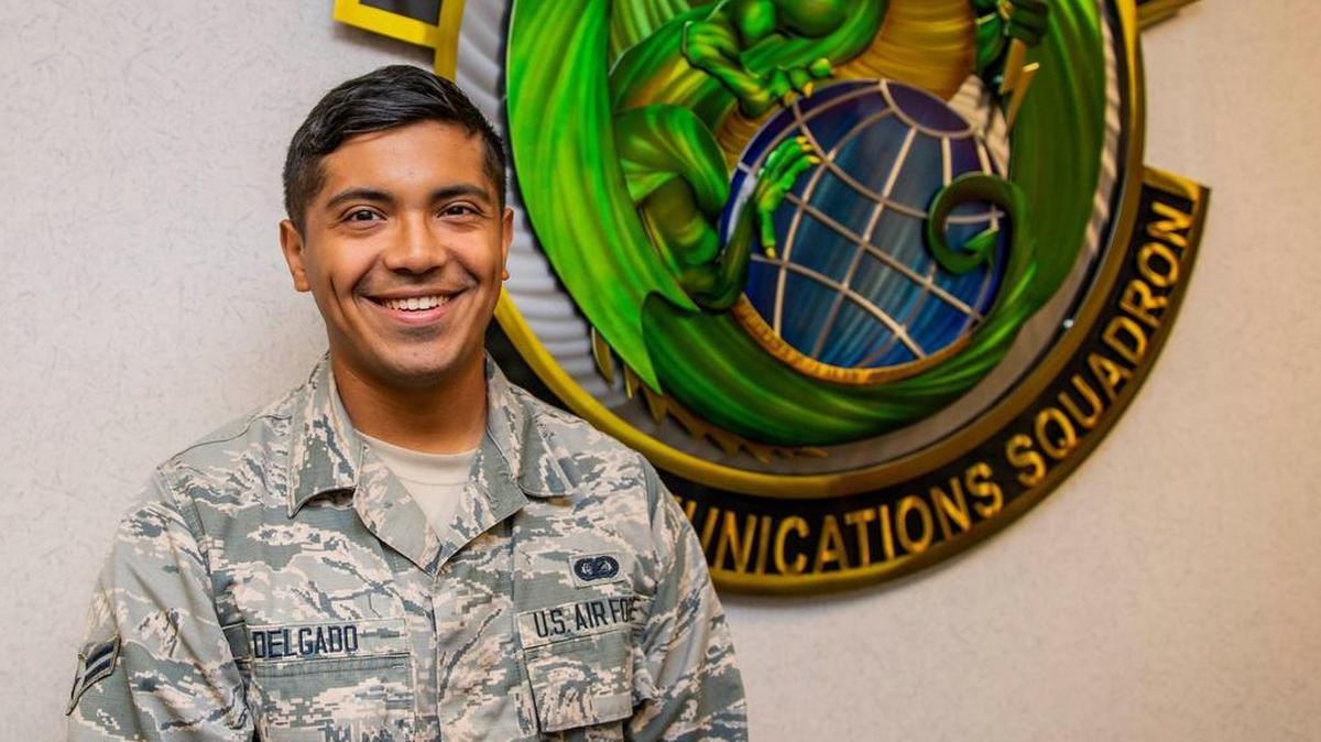 Airman 1st Class Javy Delgado, 375th Communications Squadron, is this week’s Showcase Airman. Photo by Airman 1st Class Chad Gorecki