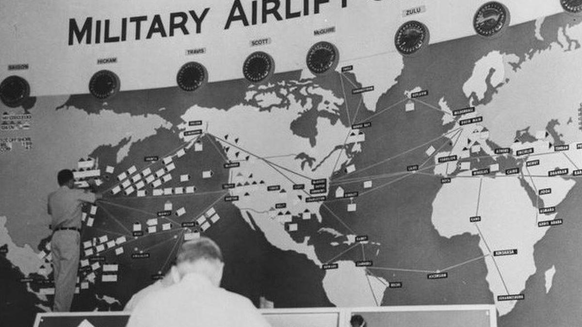 SCOTT THROUGH THE YEARS: Pictured is Military Airlift Command, which was established Jan. 1, 1966, at Scott. The Air Force established the Air Mobility Command in 1992 as part of a post-Cold War reorganization that inactivated three major commands—MAC, Strategic Air Command and Tactical Air Command. These three major commands were replaced with two new major commands—Air Mobility Command and Air Combat Command.