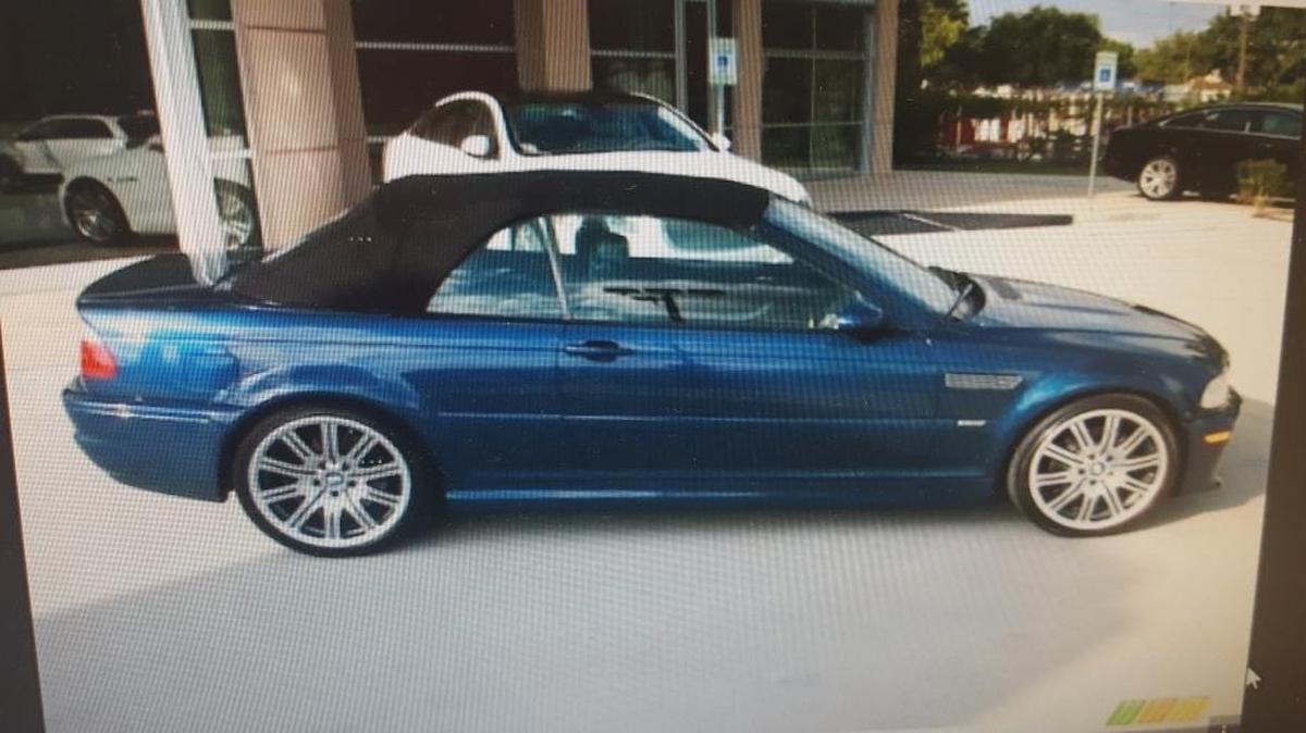 Three suspects were last seen driving a dark blue i128 convertible BMW with a black top. The dealer plates were discovered to be stolen from the Laura Buick GMC at 903 N. Bluff Road in Collinsville.
