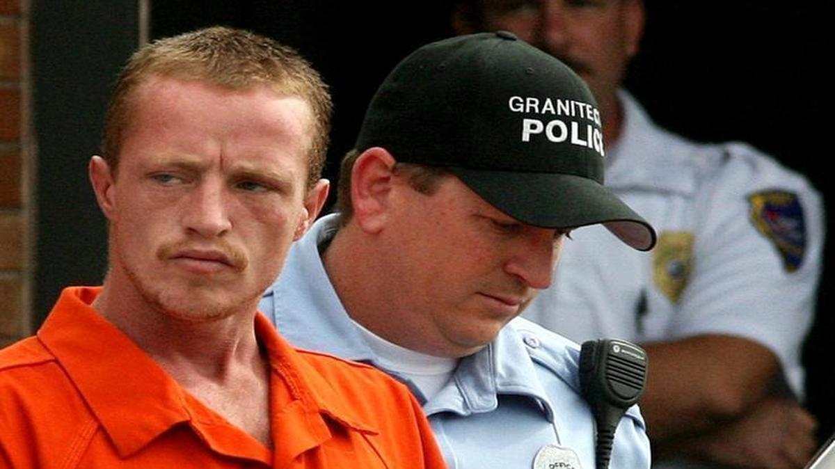 In this 2015 photo, Nicholas T. Sheley is walked out of the Granite City Police department to be transported to Edwardsville.