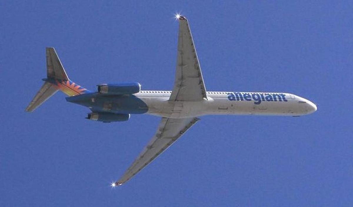 An Allegiant plane at MidAmerica Airport in Mascoutah.