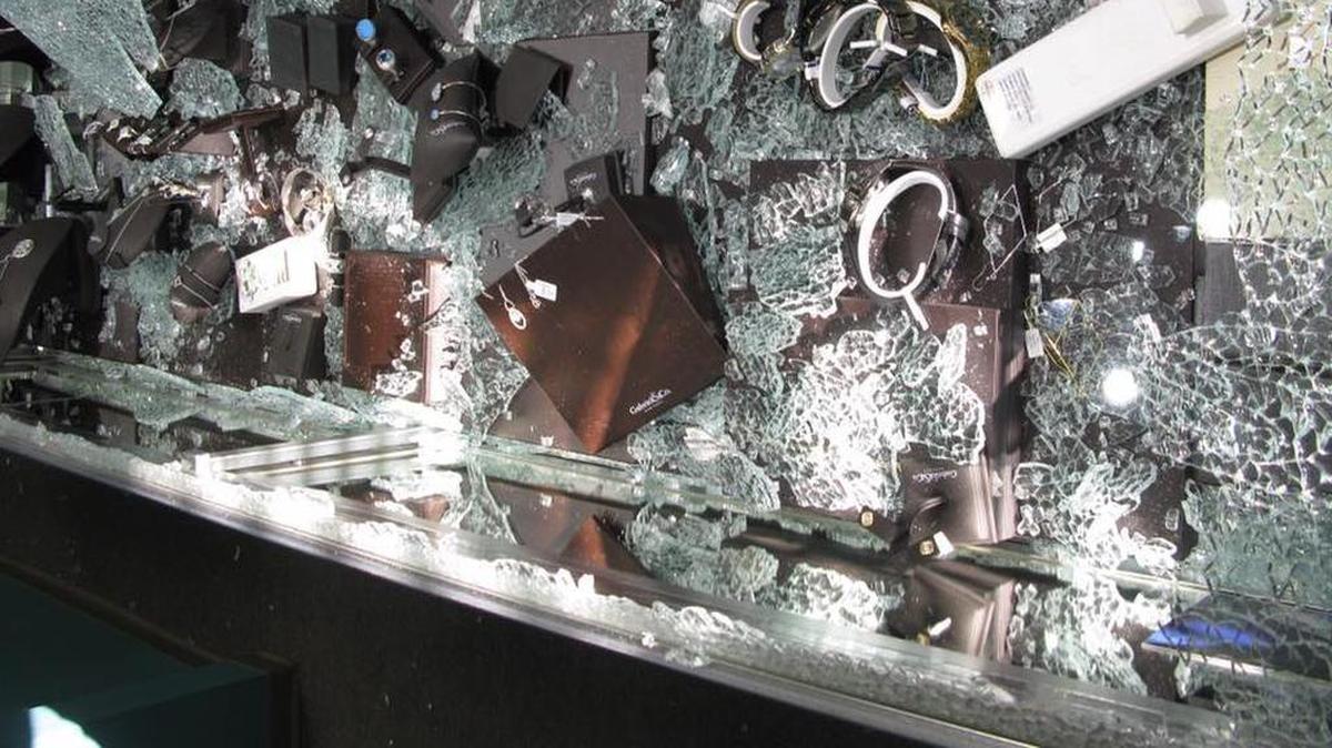 JSR Jewelry, a business in Waterloo, posted a photo of a damaged case on Tuesday after they reported a break-in to police.
