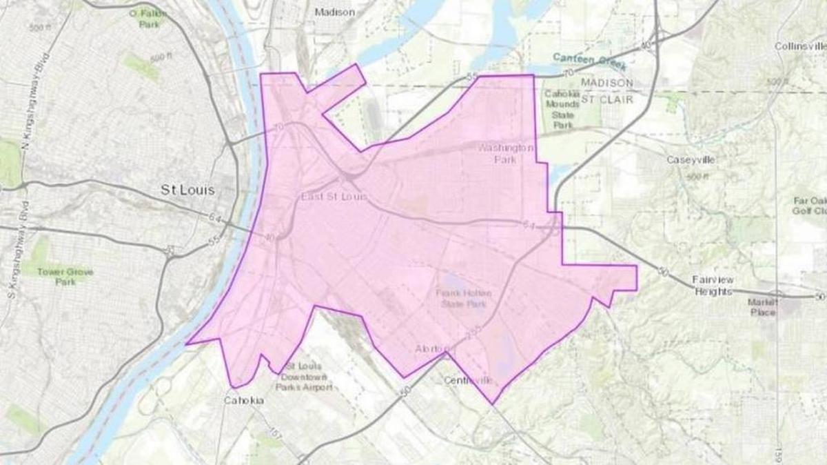 Areas that were affected by Wednesday’s boil order, most of which are in St. Clair County.