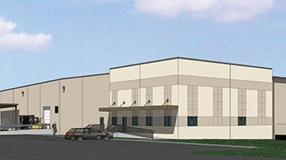 A rendering of a 100,000-square-foot warehouse at America’s Central Port in Madison.