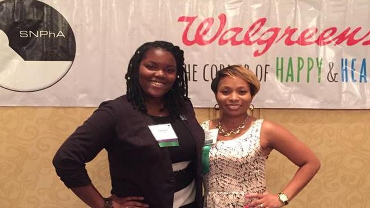 Yasmyn Knight, left, fourth-year student in the SIUE School of Pharmacy, and Dr. Lakesha Butler, clinical associate professor in the Department of Pharmacy Practice, attended the National Pharmaceutical Association’s 2016 convention held last month in Atlanta. Butler was installed as president-elect of the association, and Knight was appointed Region V Facilitator of the Student National Pharmaceutical Association.