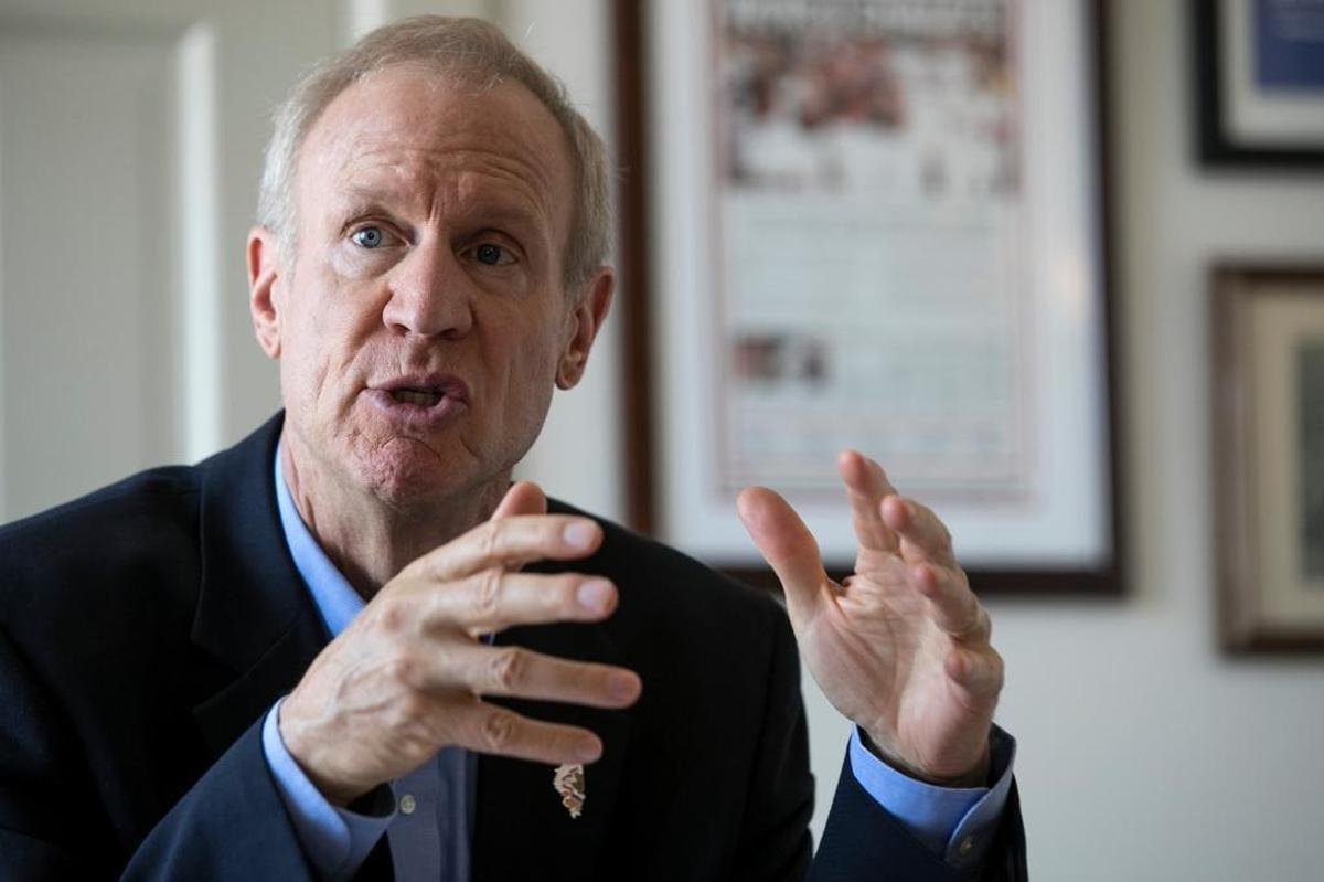 Governor Bruce Rauner speaks with the Belleville News-Democrat.