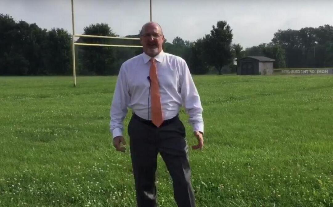 Althoff Catholic High School Principal Dave Harris talks about the school’s new outdoor athletic complex. Construction was slated to begin this month.
