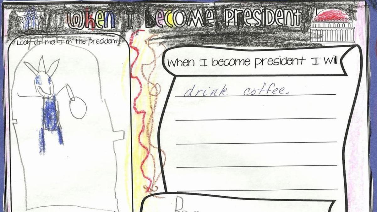 At Our Lady Queen of Peace in Belleville, kindergarteners were asked what they would do if they became president during an Election Day discussion.