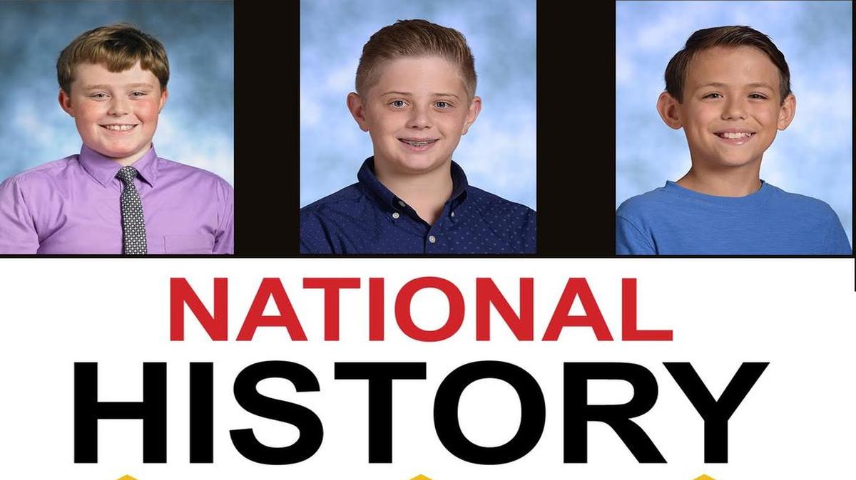 James Ramette, left, Ben Traxler and Spencer Biske competed in the National History Bee in June.