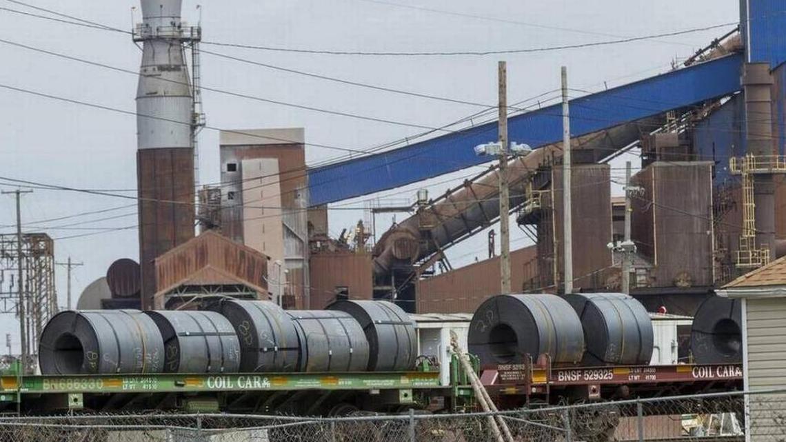 In this News-Democrat file photo, flat rolled steel rests on rail cars at then-U.S. Steel Corp. in Granite City. News broke Wednesday that United States Steel plans to sell two blast furnaces at Granite City Works to SunCoke Energy, Inc.