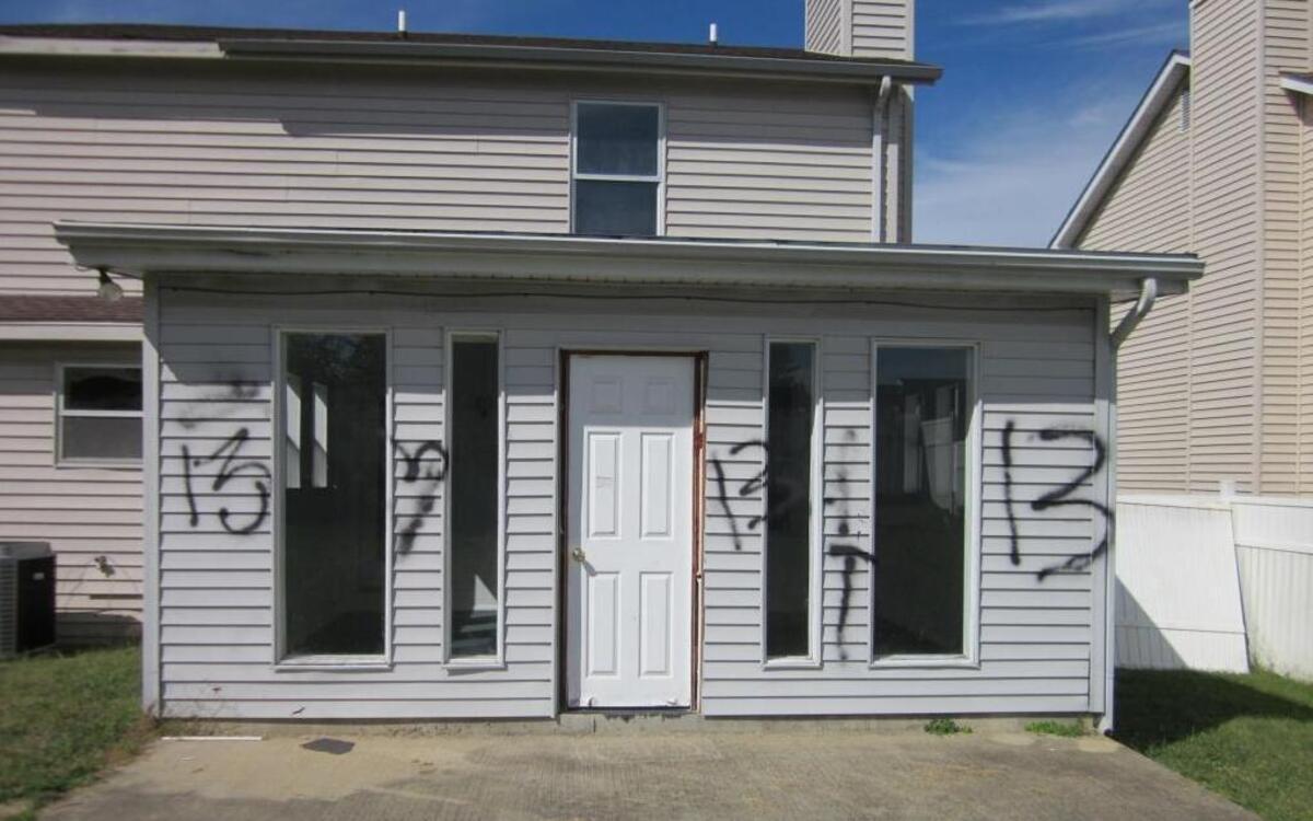 A residence near Moody Park in Fairview Heights that was vandalized during the overnight hours on Saturday. Fairview Heights police took 10 reports for criminal defacement of property on Sunday.
