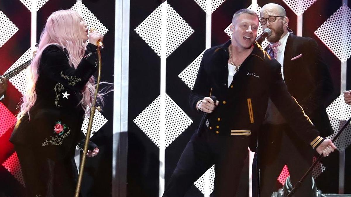 Kesha, left, and Macklemore will visit St. Louis in 2018.