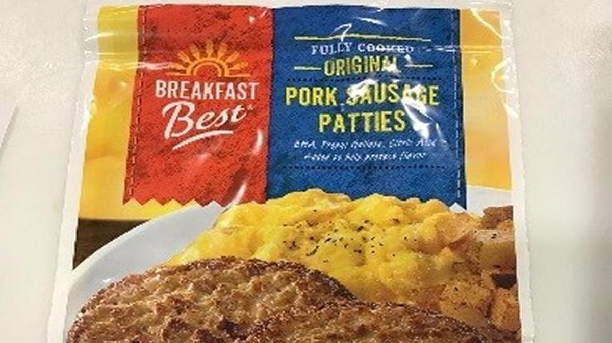 Package of sausage that is subject of product recall.