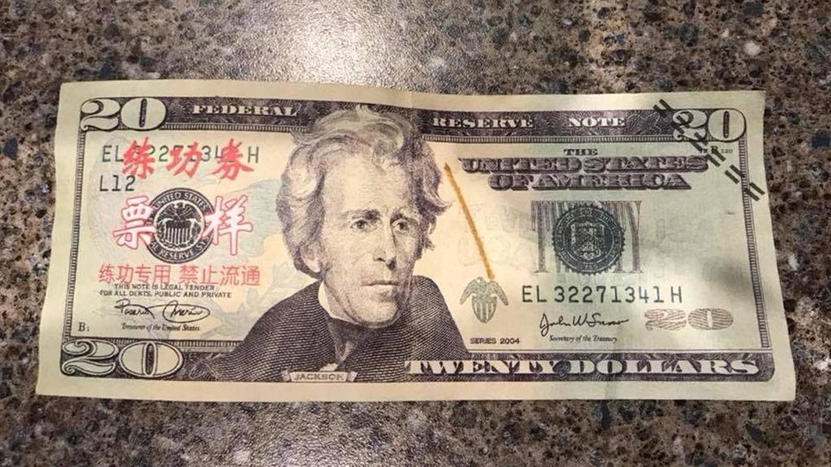This is one of the counterfeit bills found in Clinton County.