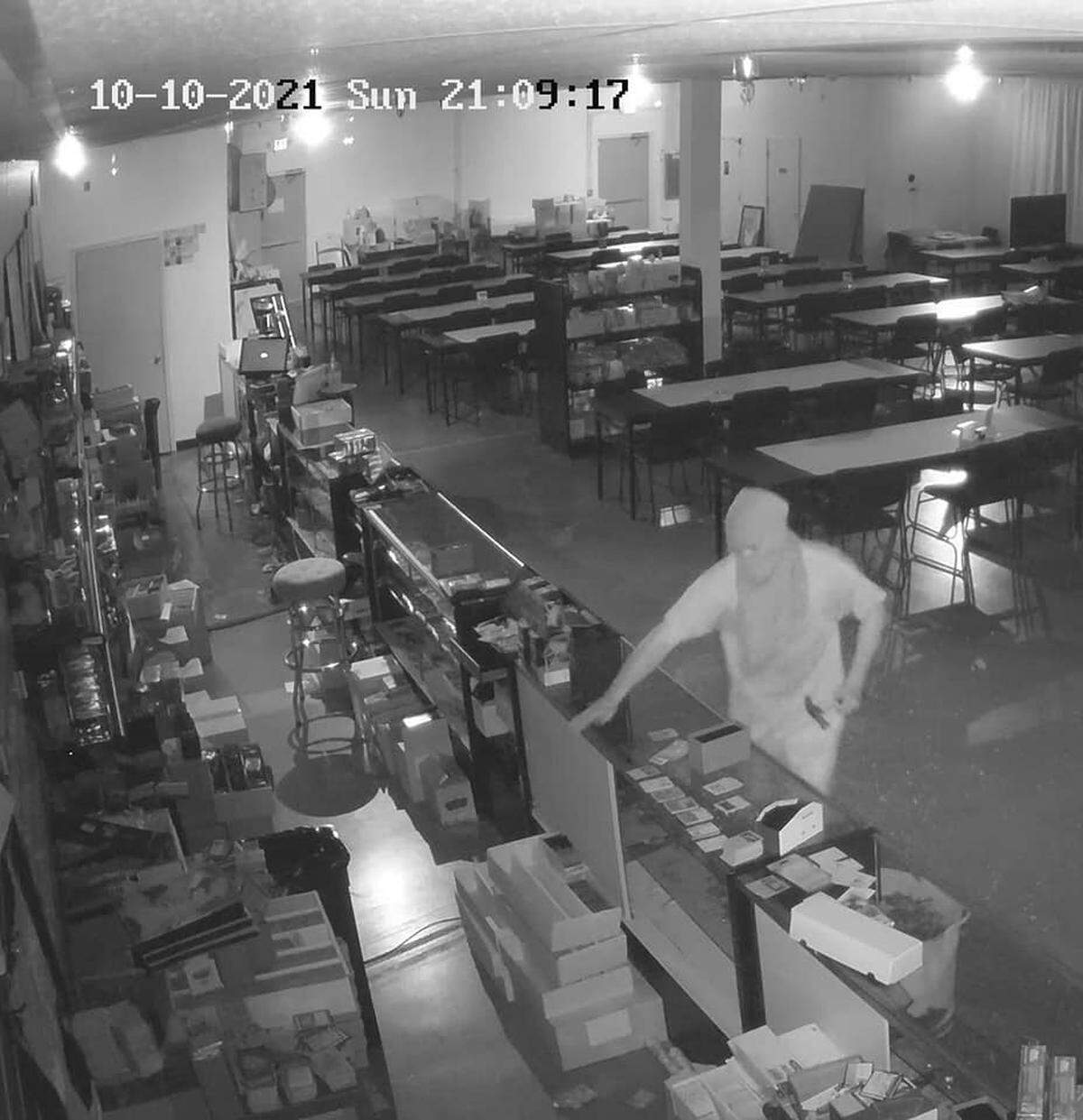 A man wielding a hammer was captured on surveillance film while breaking into a Crestwood game shop Sunday night. The owner Yeti Gaming and the owner of a Realm of Gaming, a game shop in Troy, believe the same man broke into their store on Sunday.
