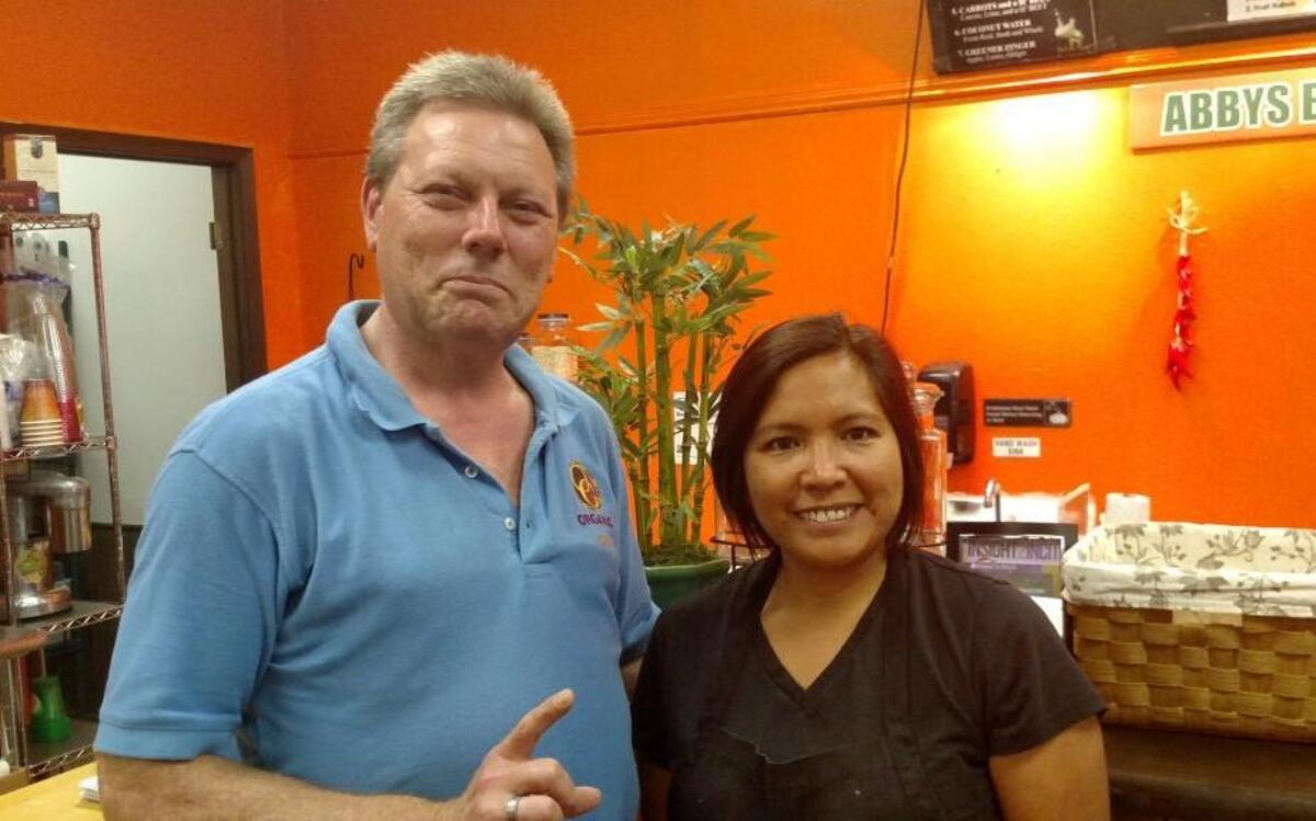 Abby’s Best, offering fresh juices, smoothies and kombucha at 205 W. Main St. in Collinsville, is now open under the ownership of Abby Hernandez at right. Anthony Trosser, left, partners with Hernandez to offer OrganoGold coffee at the shop.