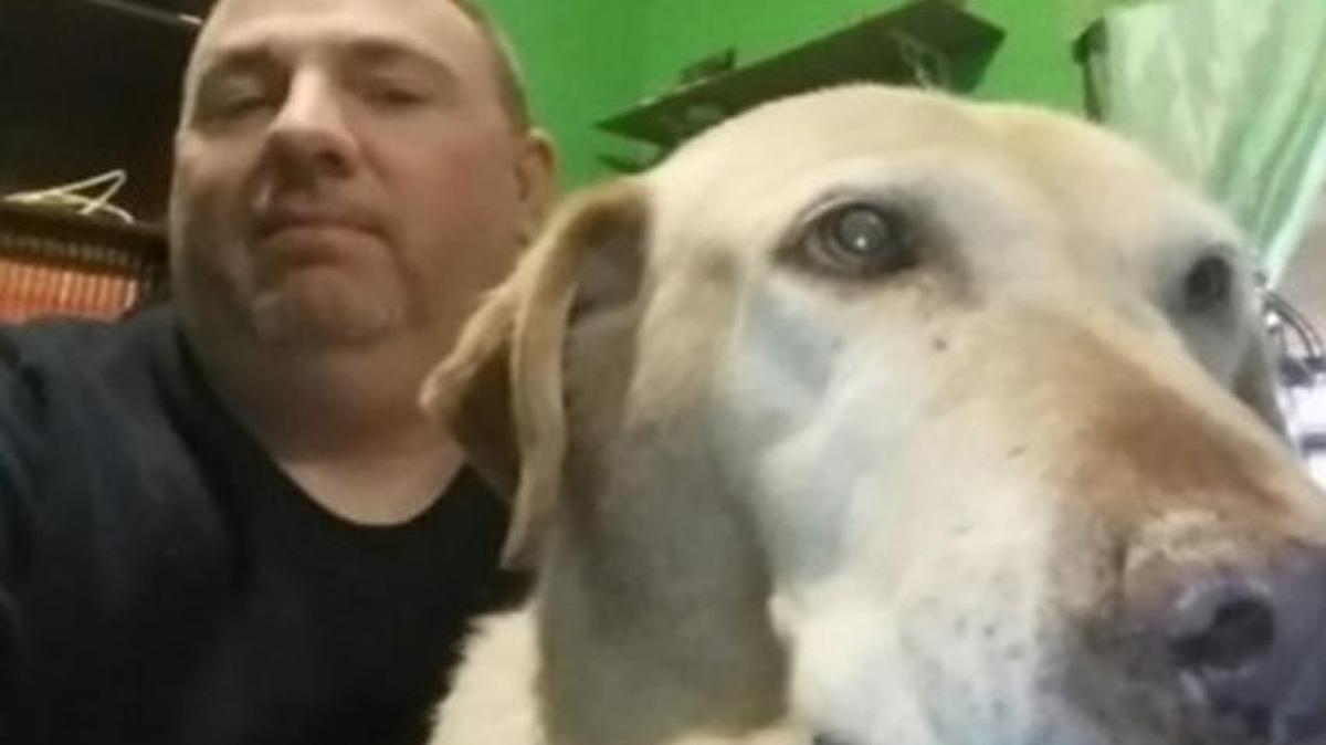 Dean Melton and his dog, Sophia.