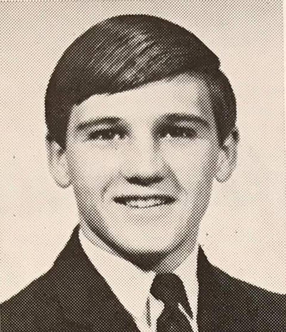 James T. Hodgkinson’s senior photo from Belleville West High School in 1968.